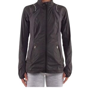 Lululemon Run Nothin' But Run Jacket Black Grey Size 4